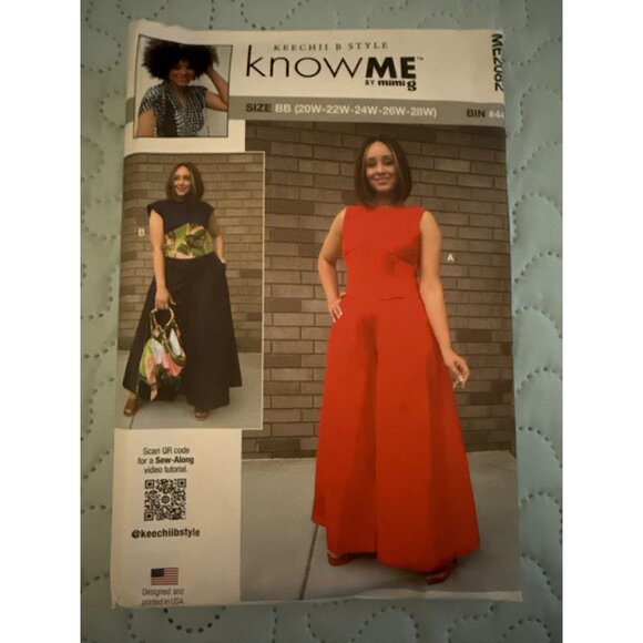Know Me By Mimi G Sewing Pattern #ME2002 For Womens Jumpsuit Size BB (20W-28W) - Picture 1 of 2